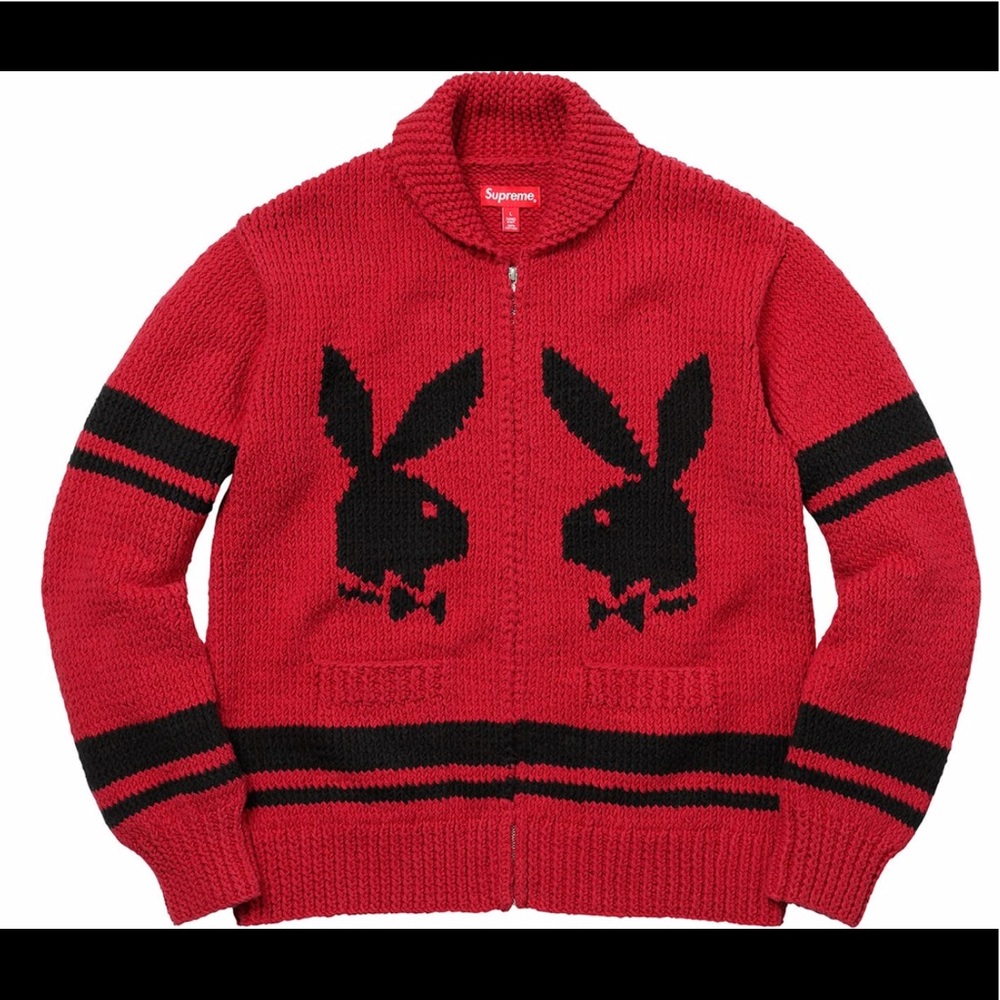 NWT Supreme Playboy Shawl Cotton Sweater